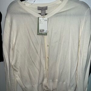 H&M Women's Off-White Cardigan Sweater